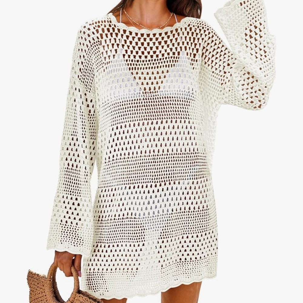 Women’s Cream Swimsuit Coverup - Picture 4 of 4